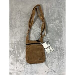 Vintage Jansport Brown Canvas Crossbody Purse Front Zip Adjustable Strap Y2K 90s